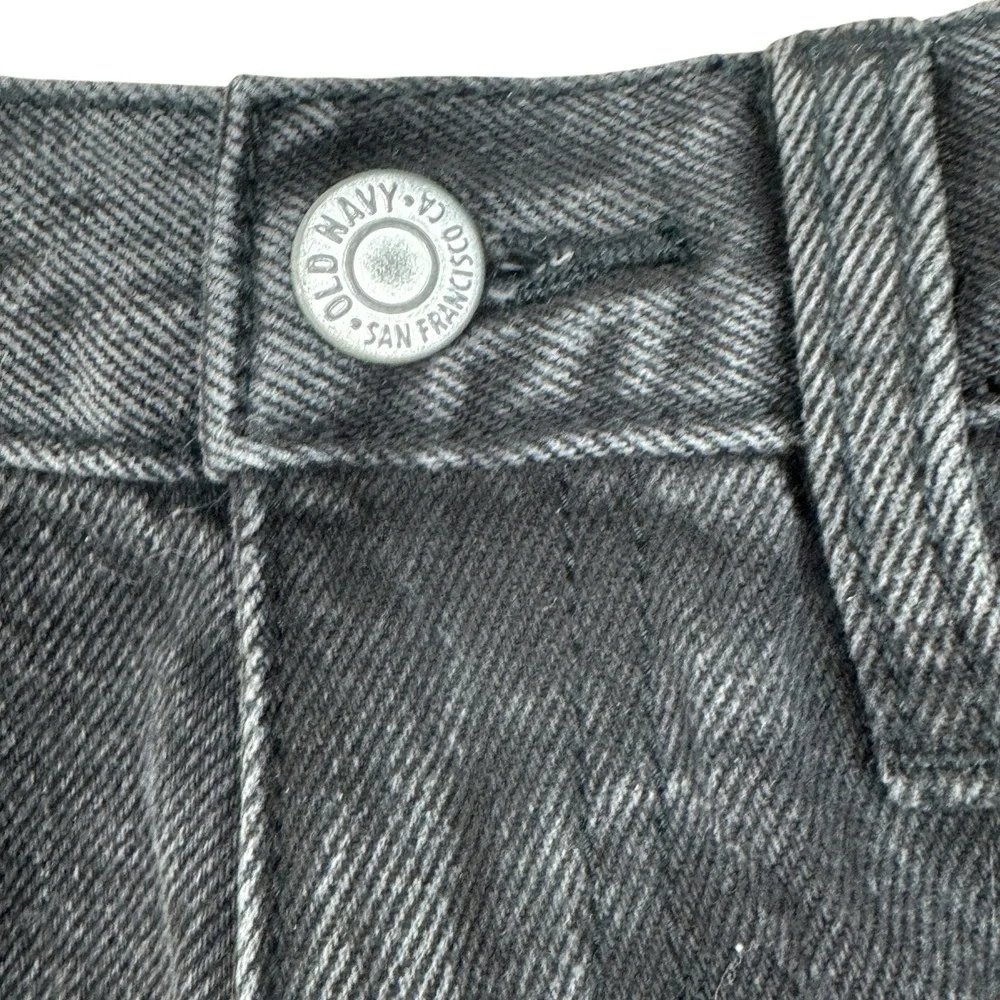 Old Navy Shorts Girls 14‎ Adjust Black Denim High Rise Slouchy Straight Raw Hem